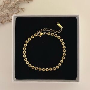 18K Gold Plated Heart Bracelet - Gold Jewelry
